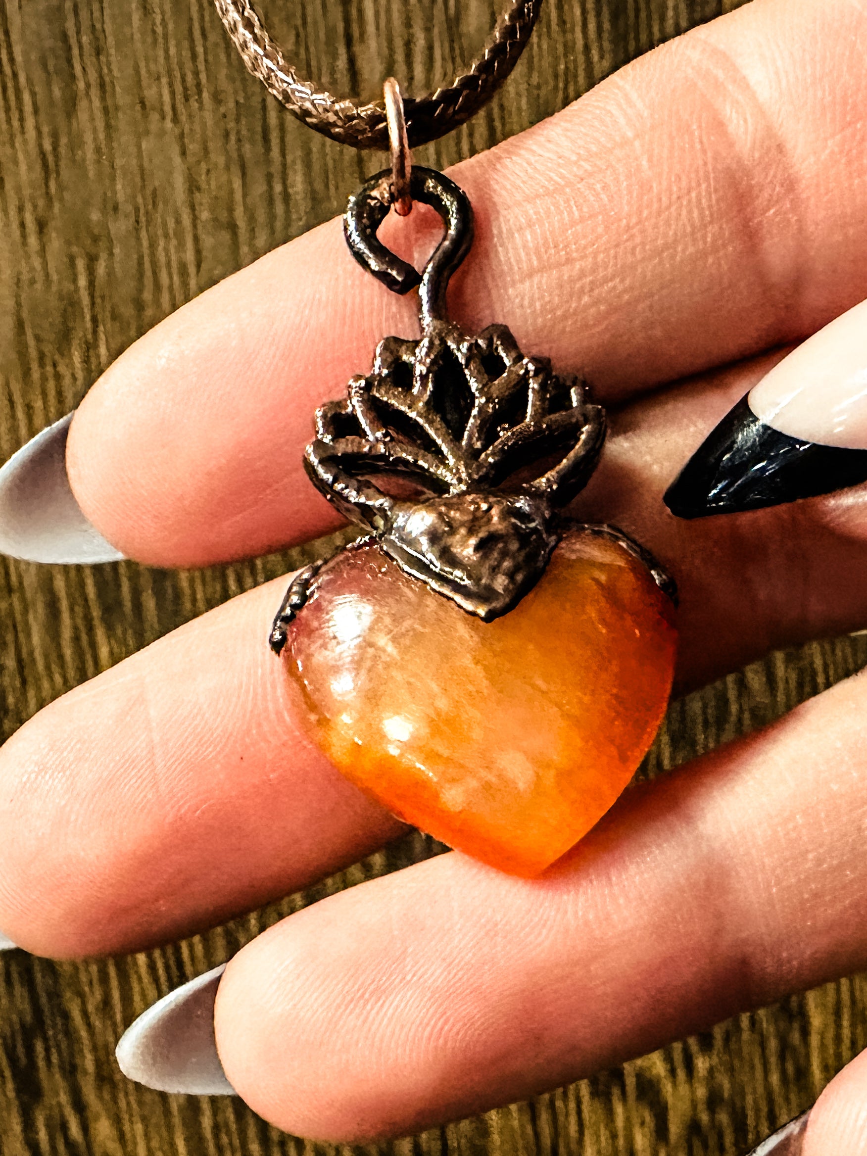 Lotus Crystal Heart Pendant