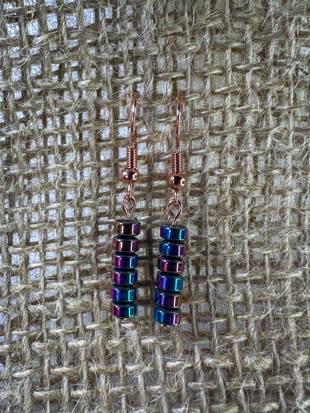 Rainbow Hematite Earrings
