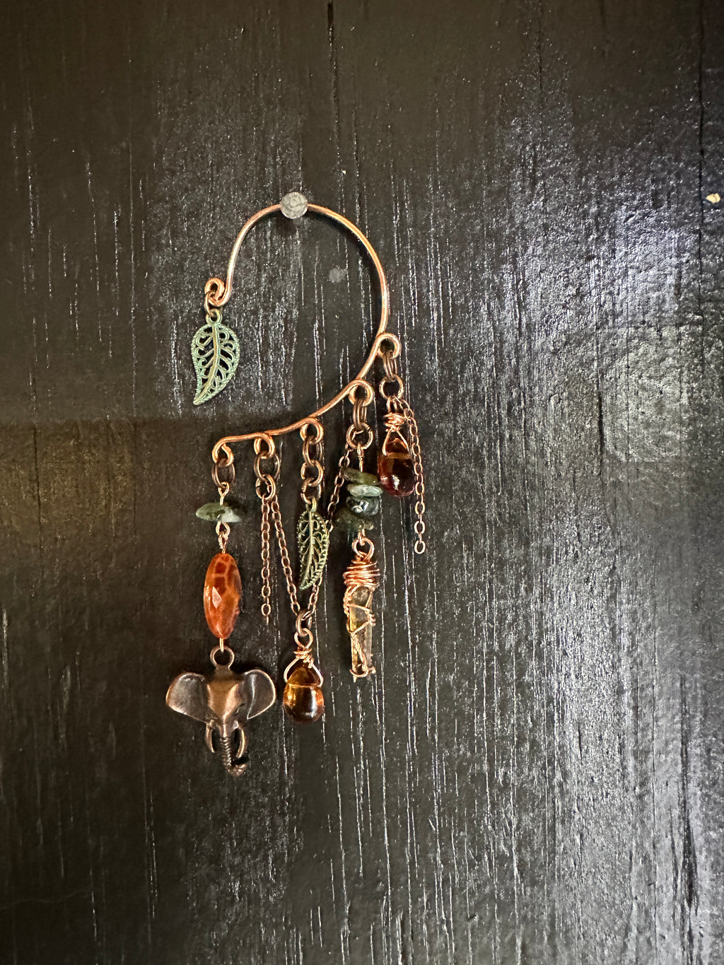 Fortitude - Elephant Emerald Copper Ear Cuff
