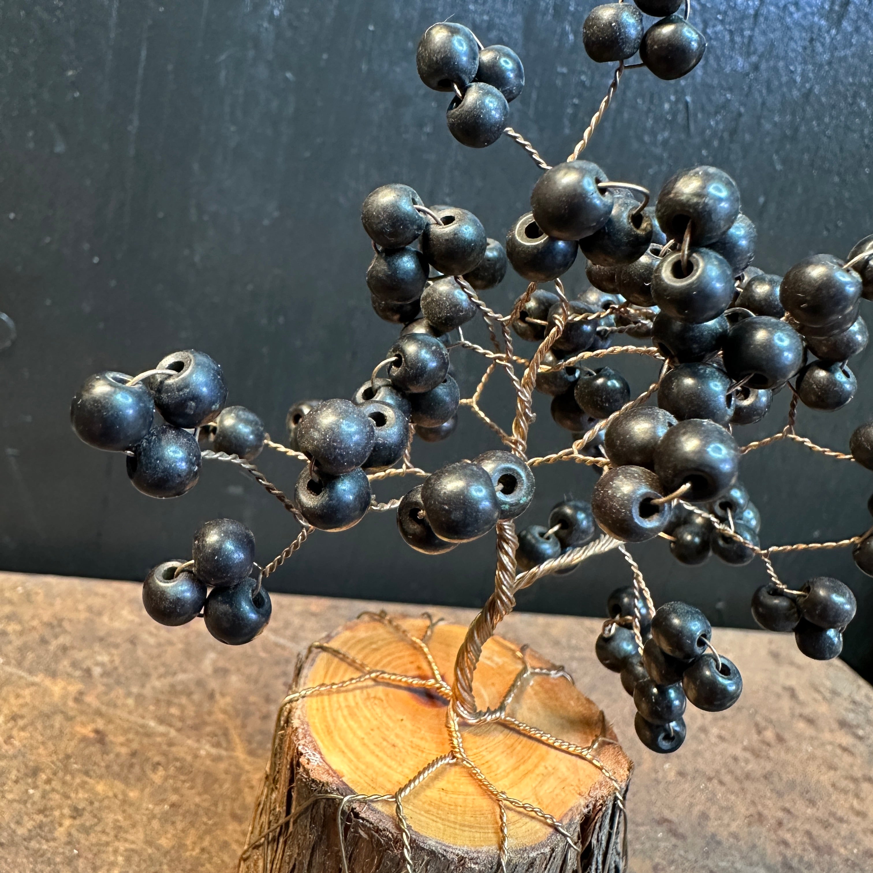 Black Onyx Wire Tree Sculpture