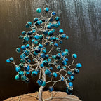 Blue Cats Eye Wire Tree Scuplture