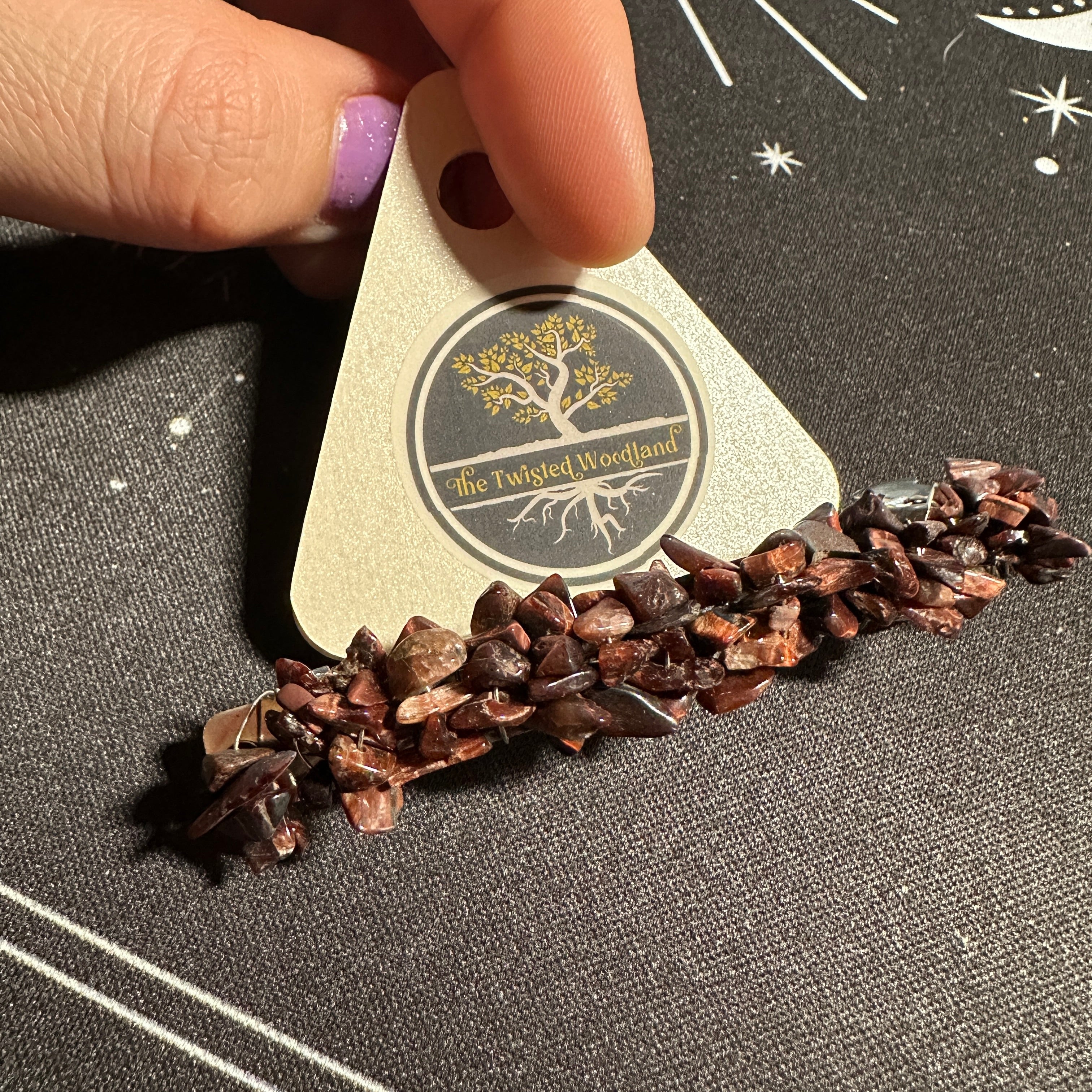 Red Tiger Eye Beaded Hair Barrette