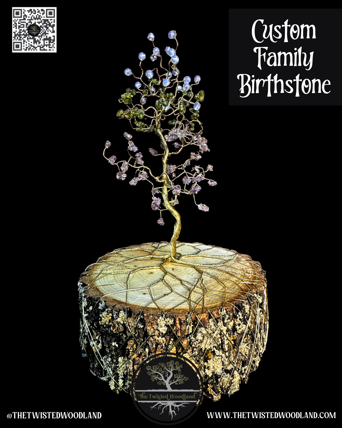 Custom Family Birthstone Wire Tree