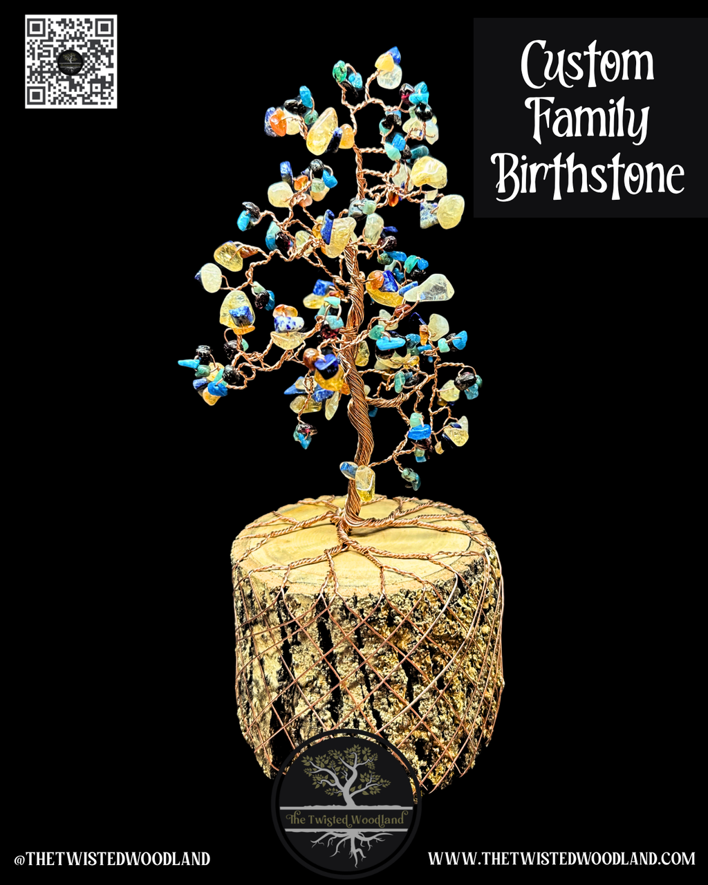 Custom Family Birthstone Wire Tree