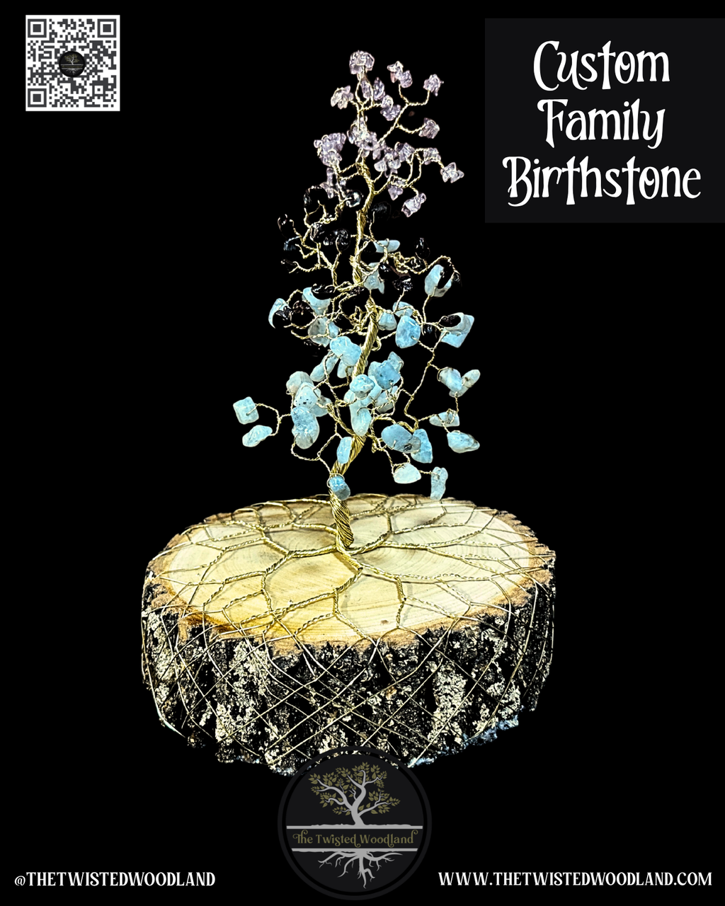 Custom Family Birthstone Wire Tree