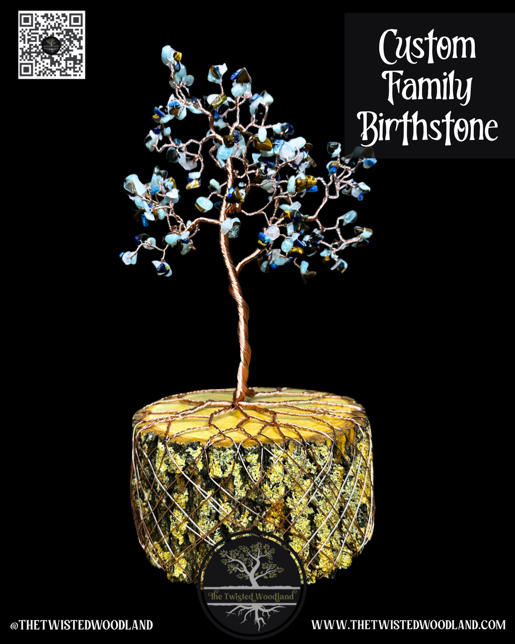 Custom Family Birthstone Wire Tree