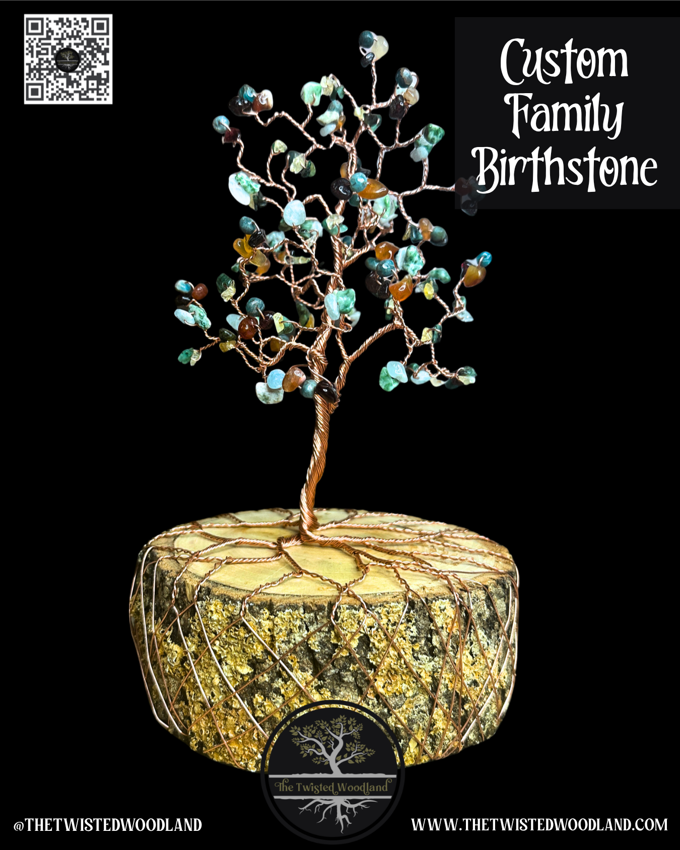 Custom Family Birthstone Wire Tree