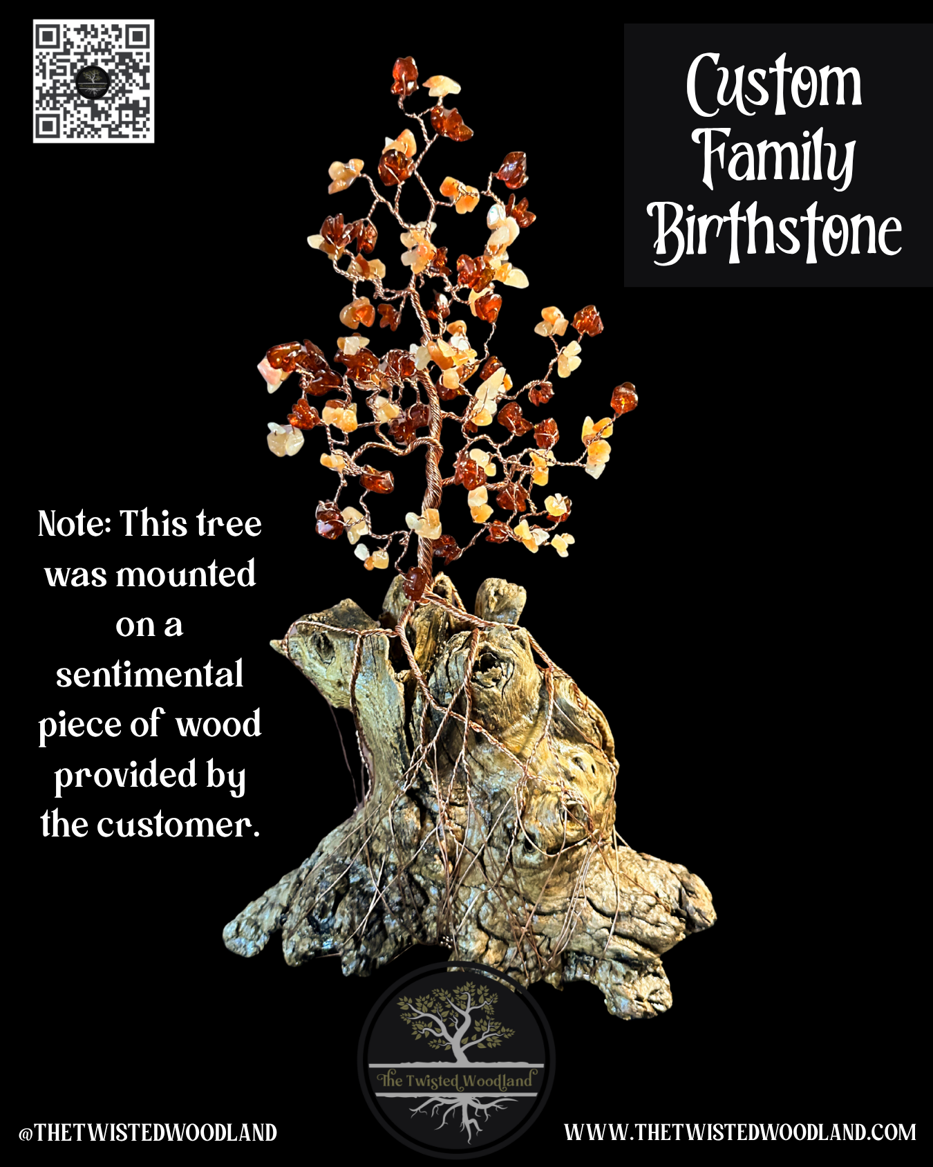Custom Family Birthstone Wire Tree