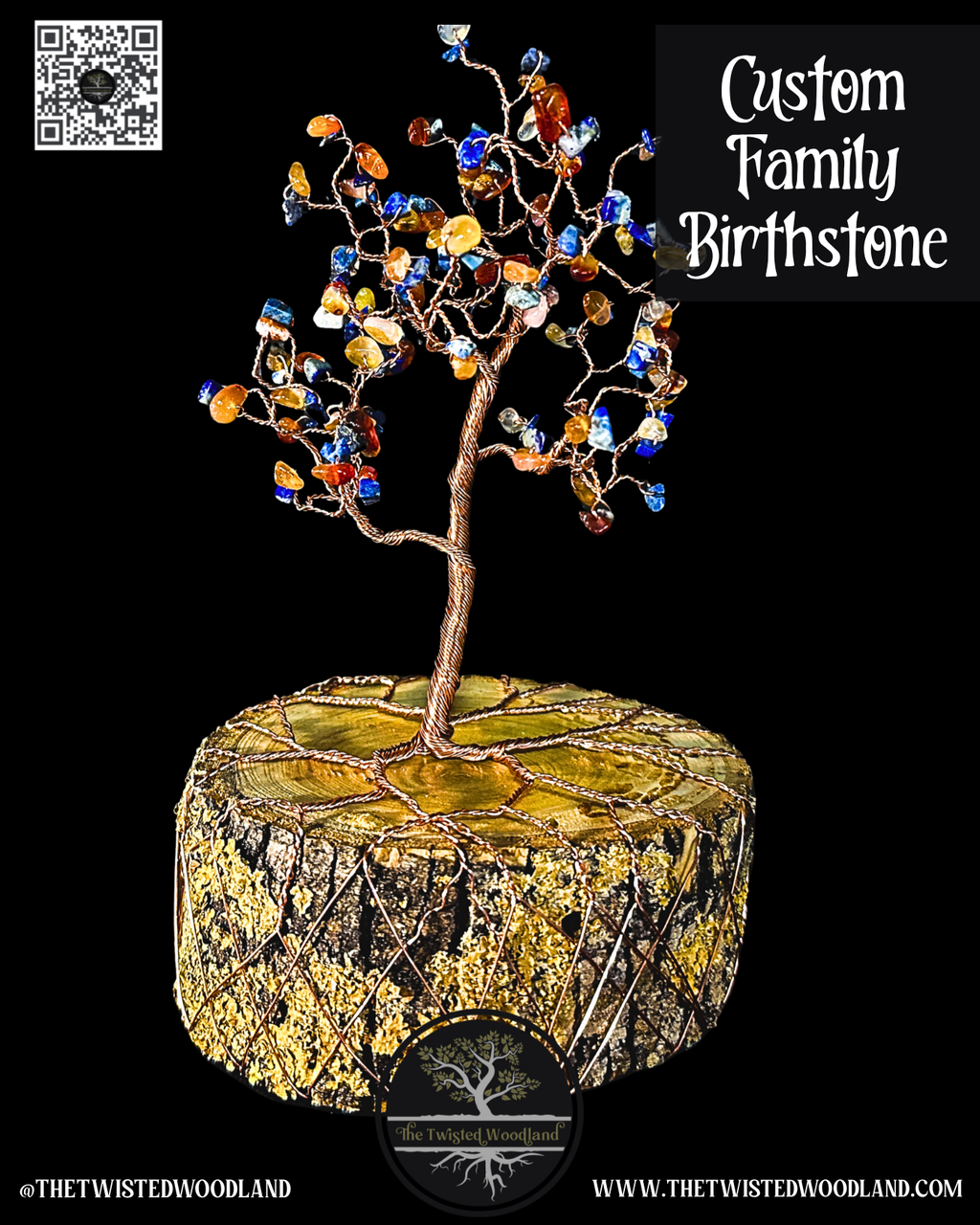 Custom Family Birthstone Wire Tree