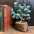 Blue Magnesite Wire Tree Sculpture
