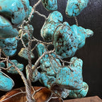 Blue Magnesite Wire Tree Sculpture