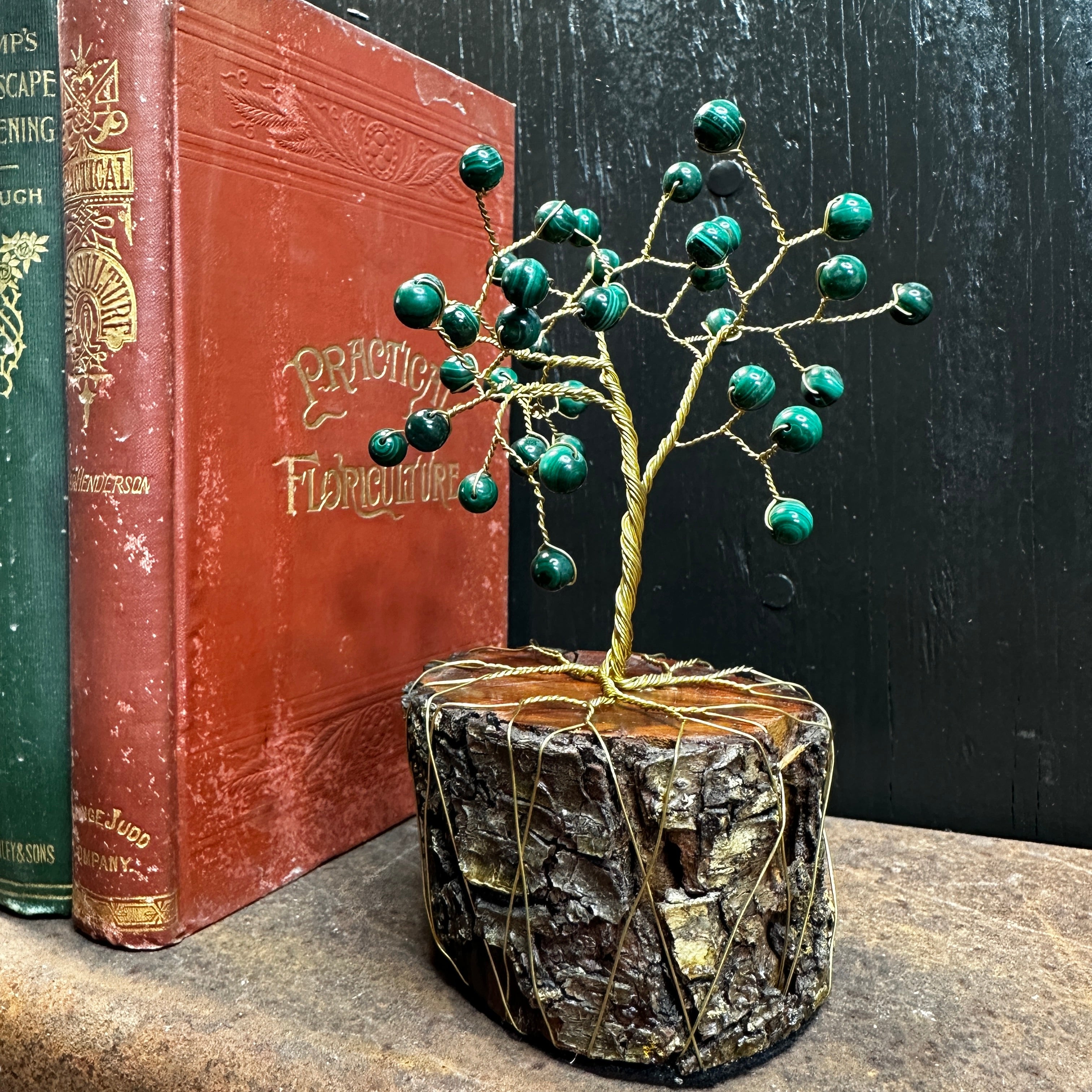 Green Malachite Wire Tree