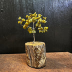 Olive Jade (Serpentine) Wire Tree Sculpture