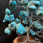 Blue Magnesite Wire Tree Sculpture