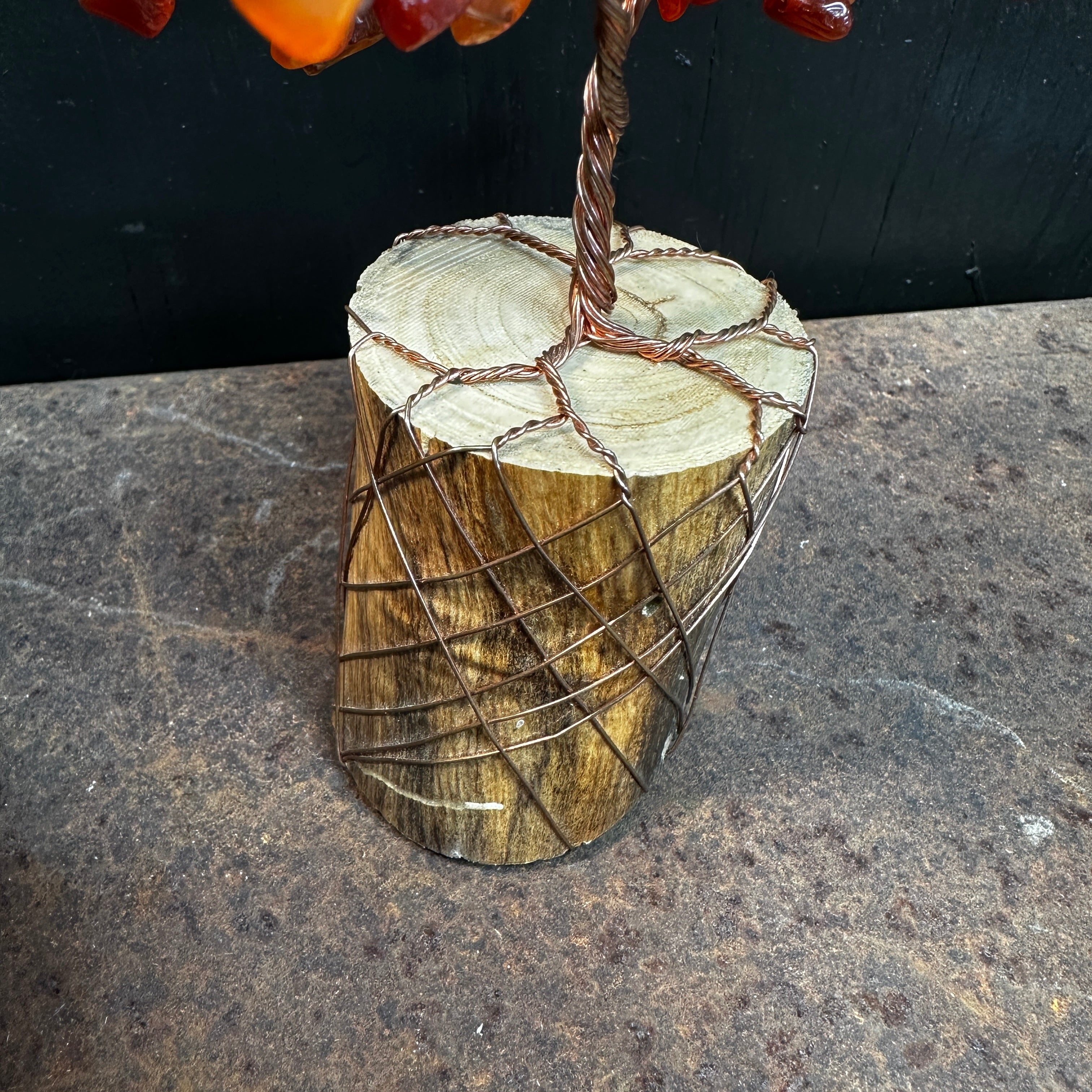 Orange Carnelian Wire Tree