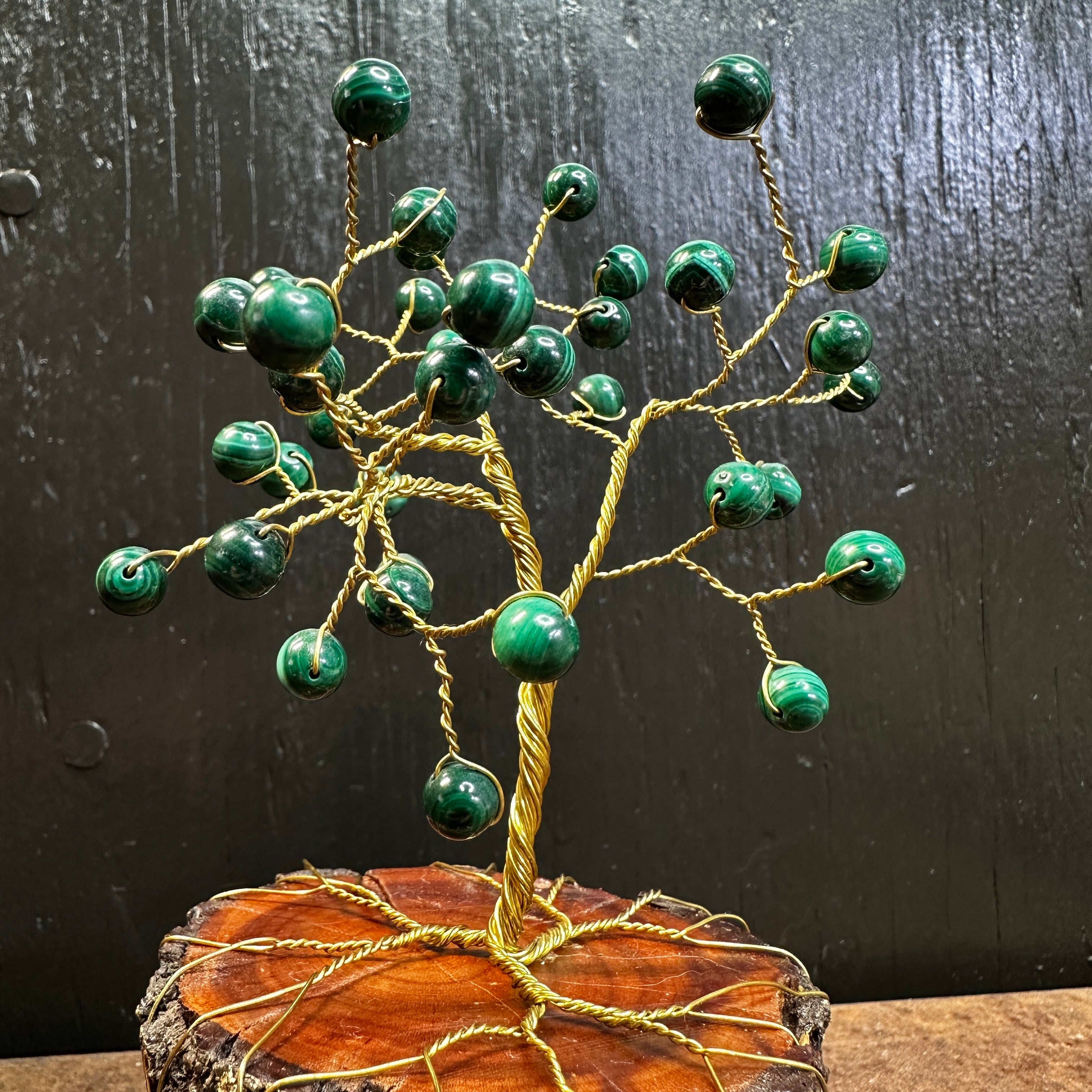Green Malachite Wire Tree