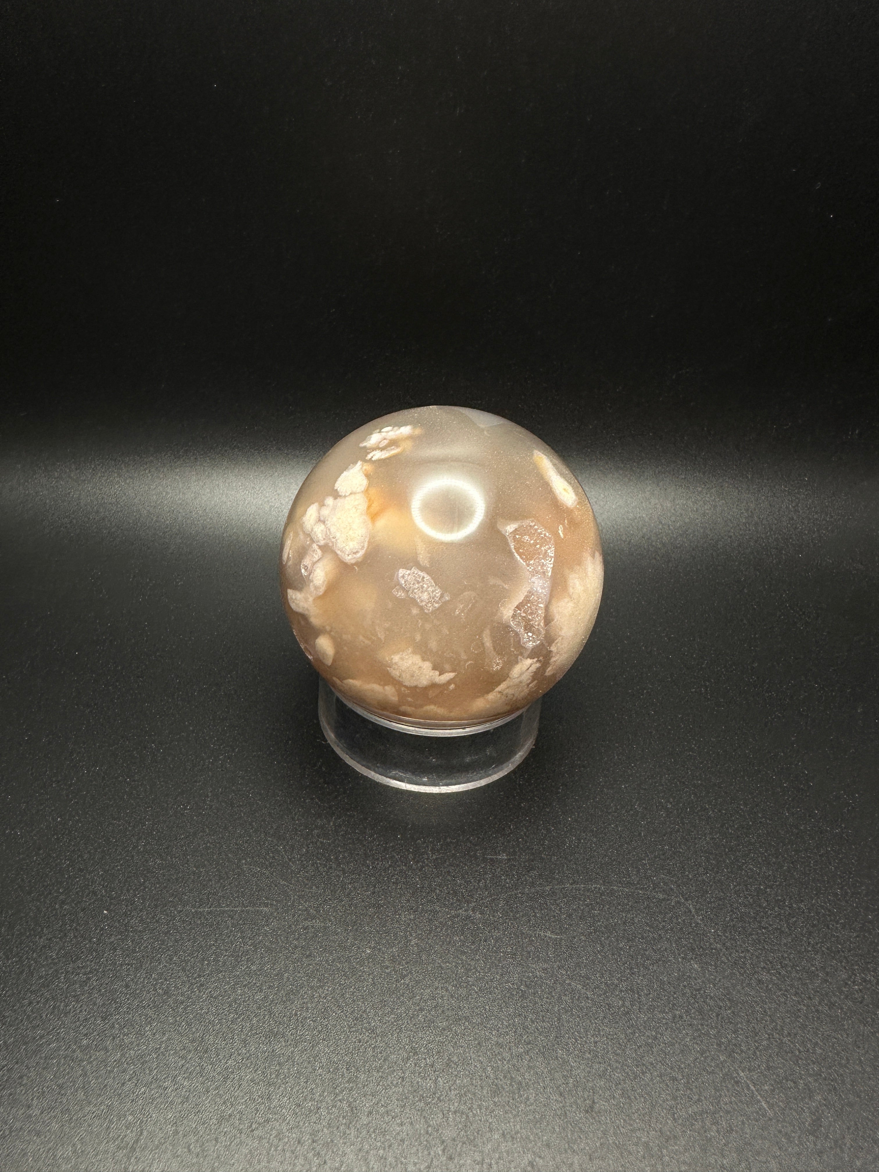 Flower agate sphere