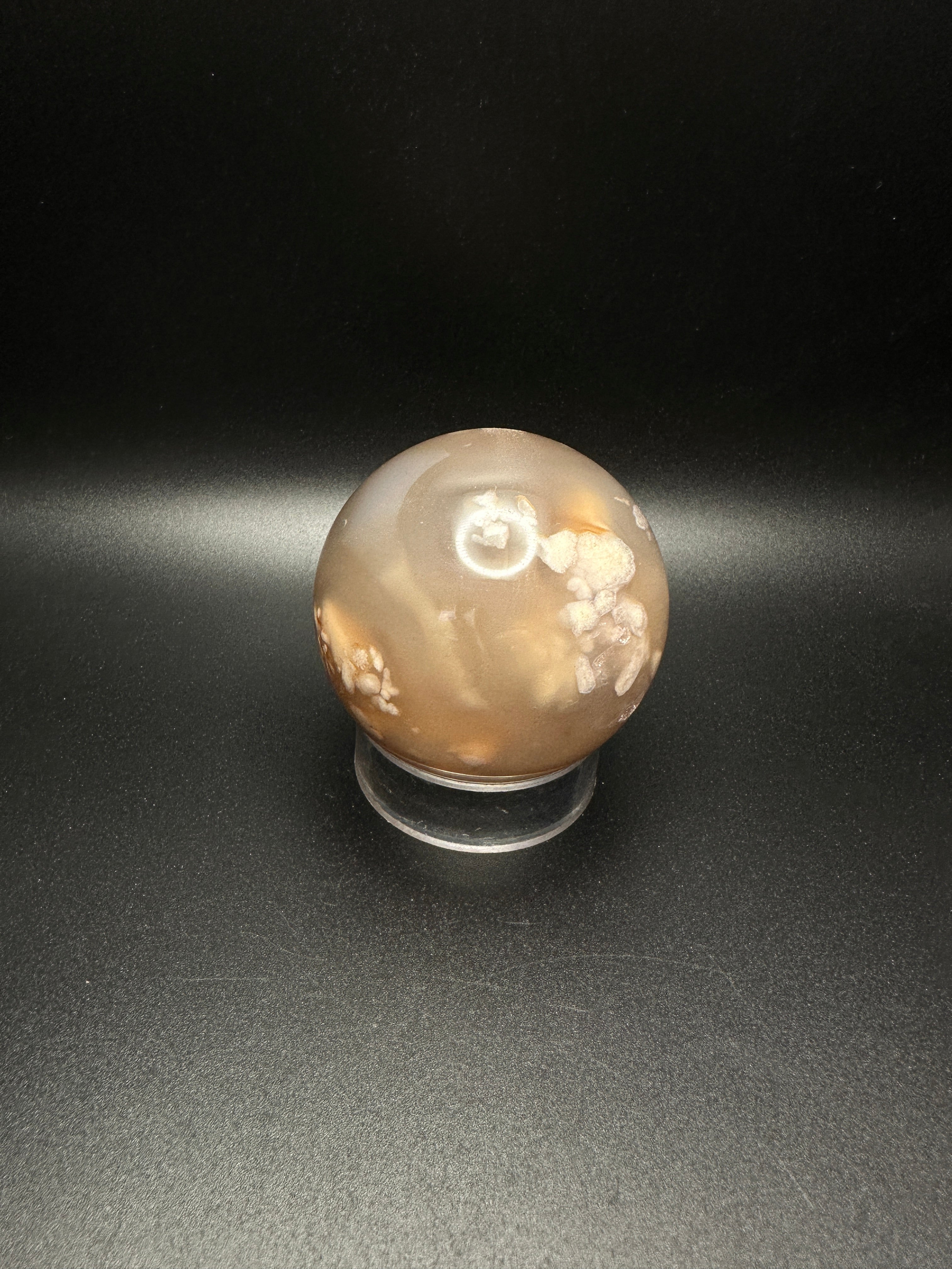 Flower agate sphere