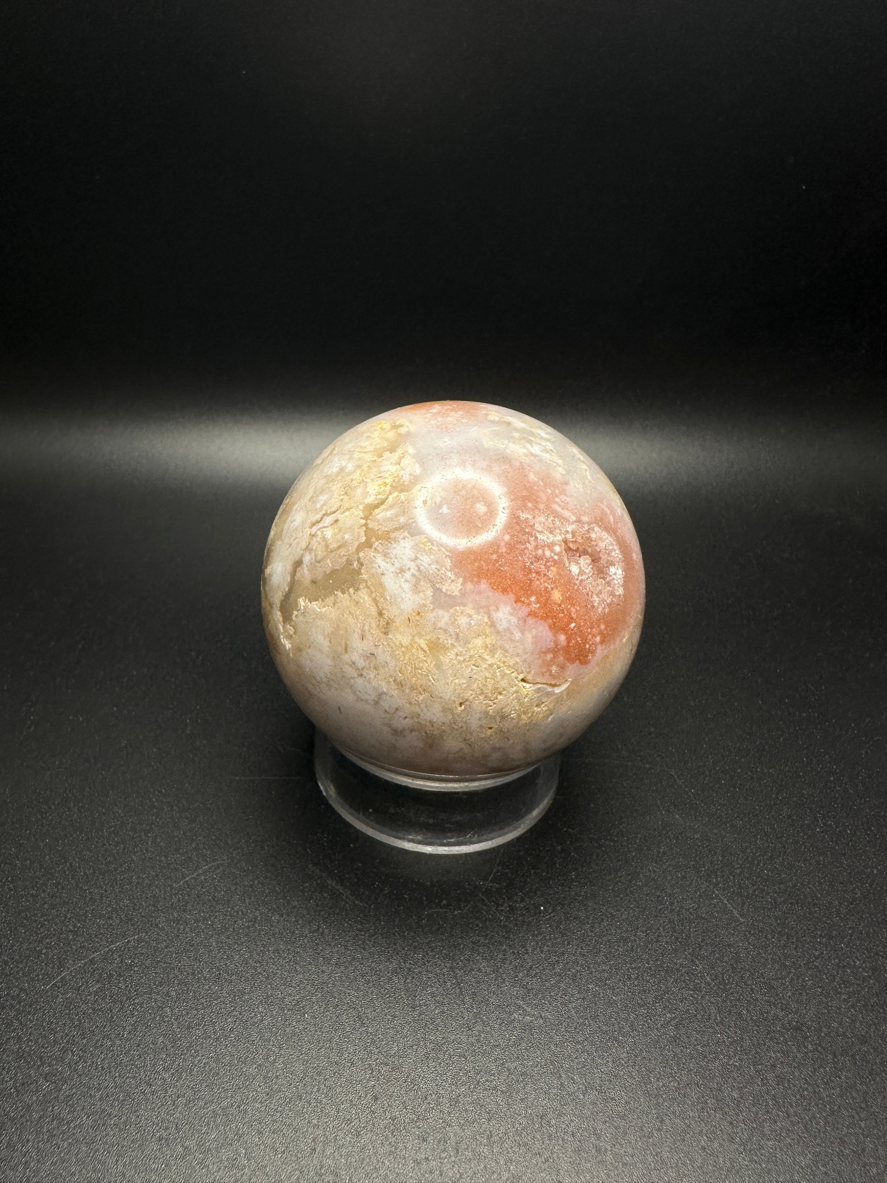 Flower agate sphere
