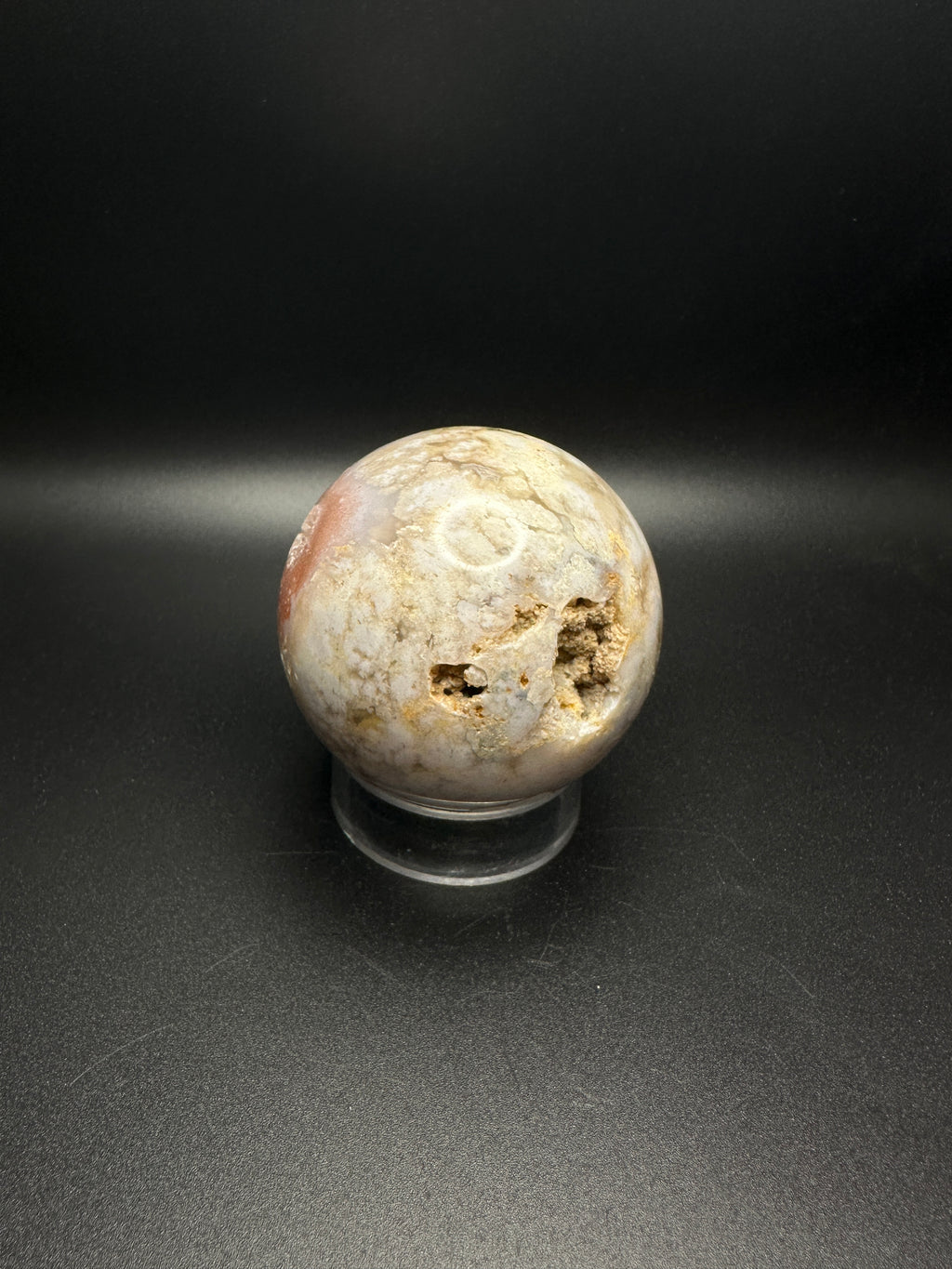 Flower agate sphere