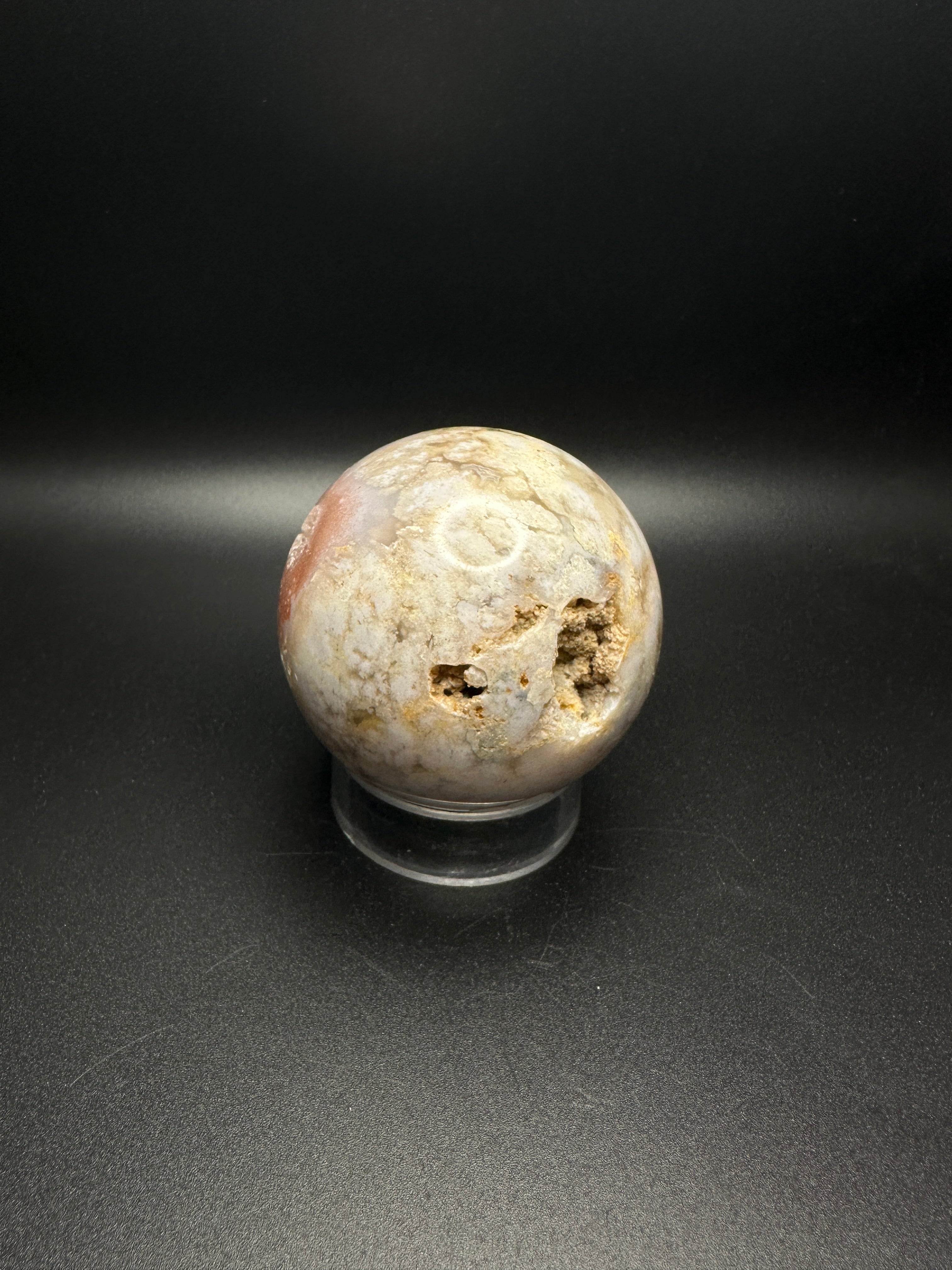 Flower agate sphere