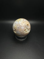 Flower agate sphere