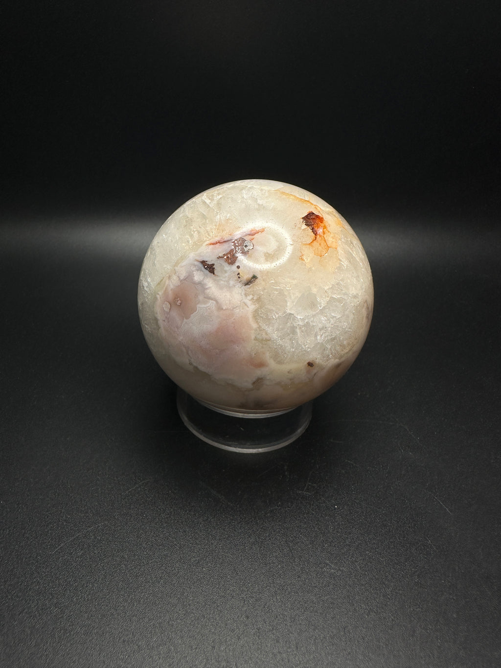 Flower agate sphere