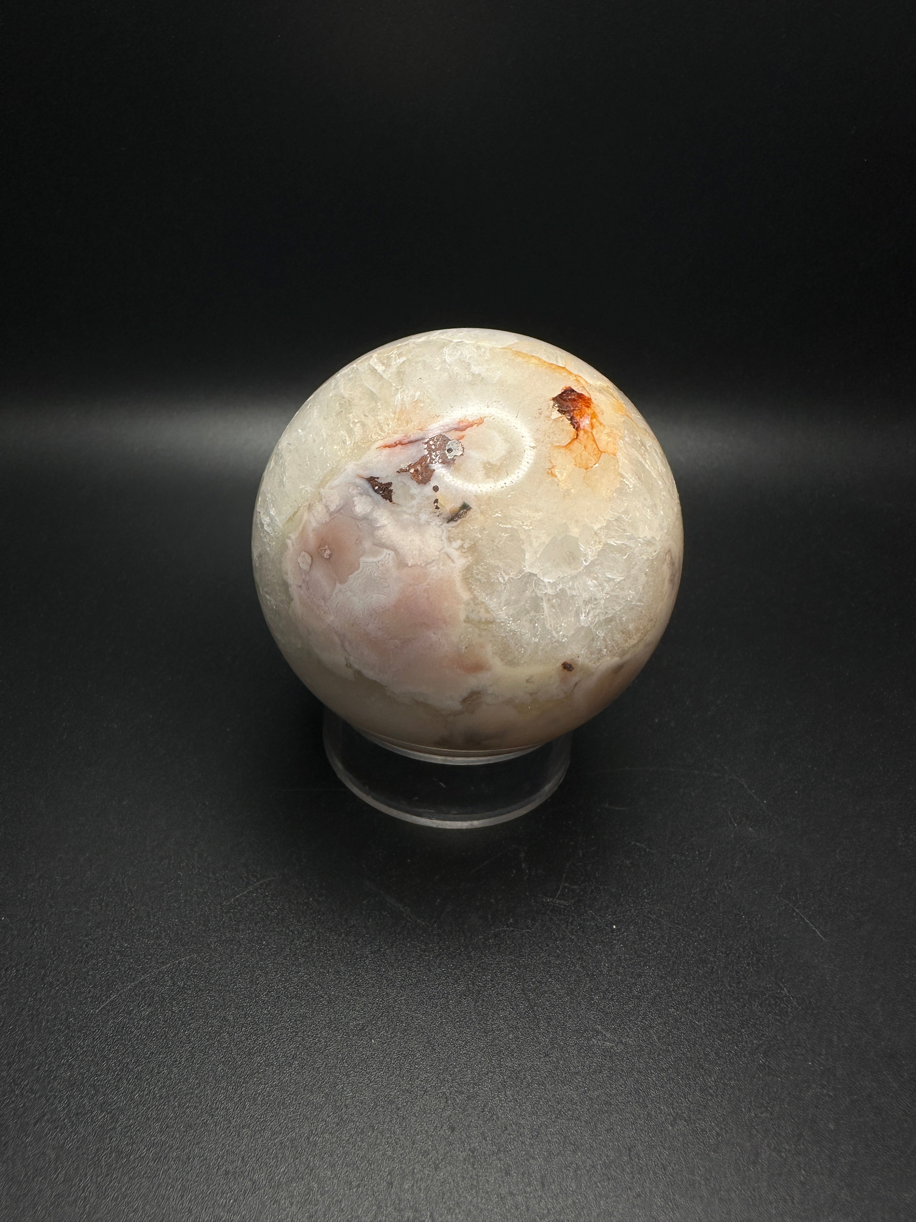 Flower agate sphere