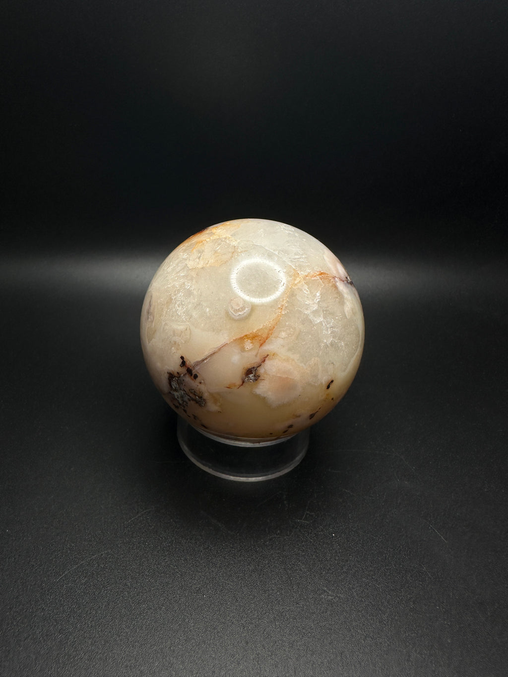 Flower agate sphere