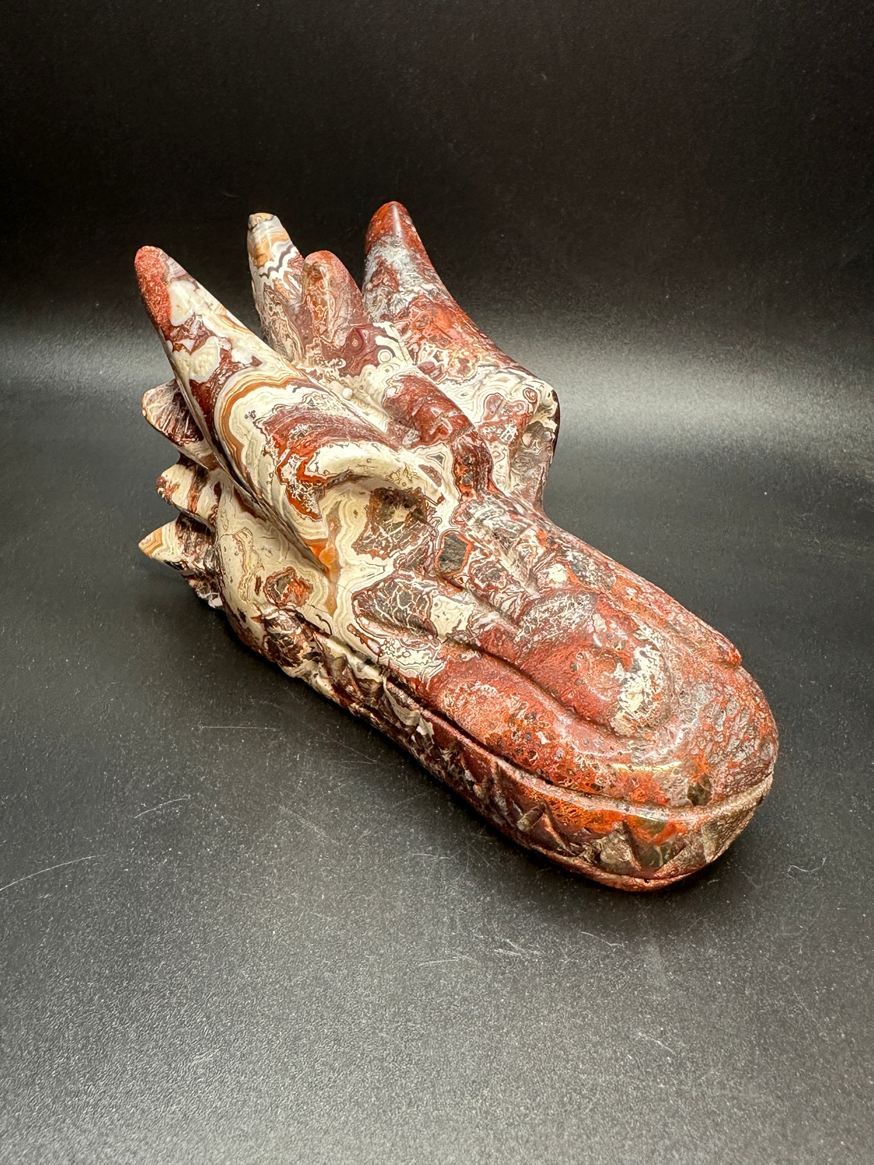 Mexican crazy lace agate dragon head
