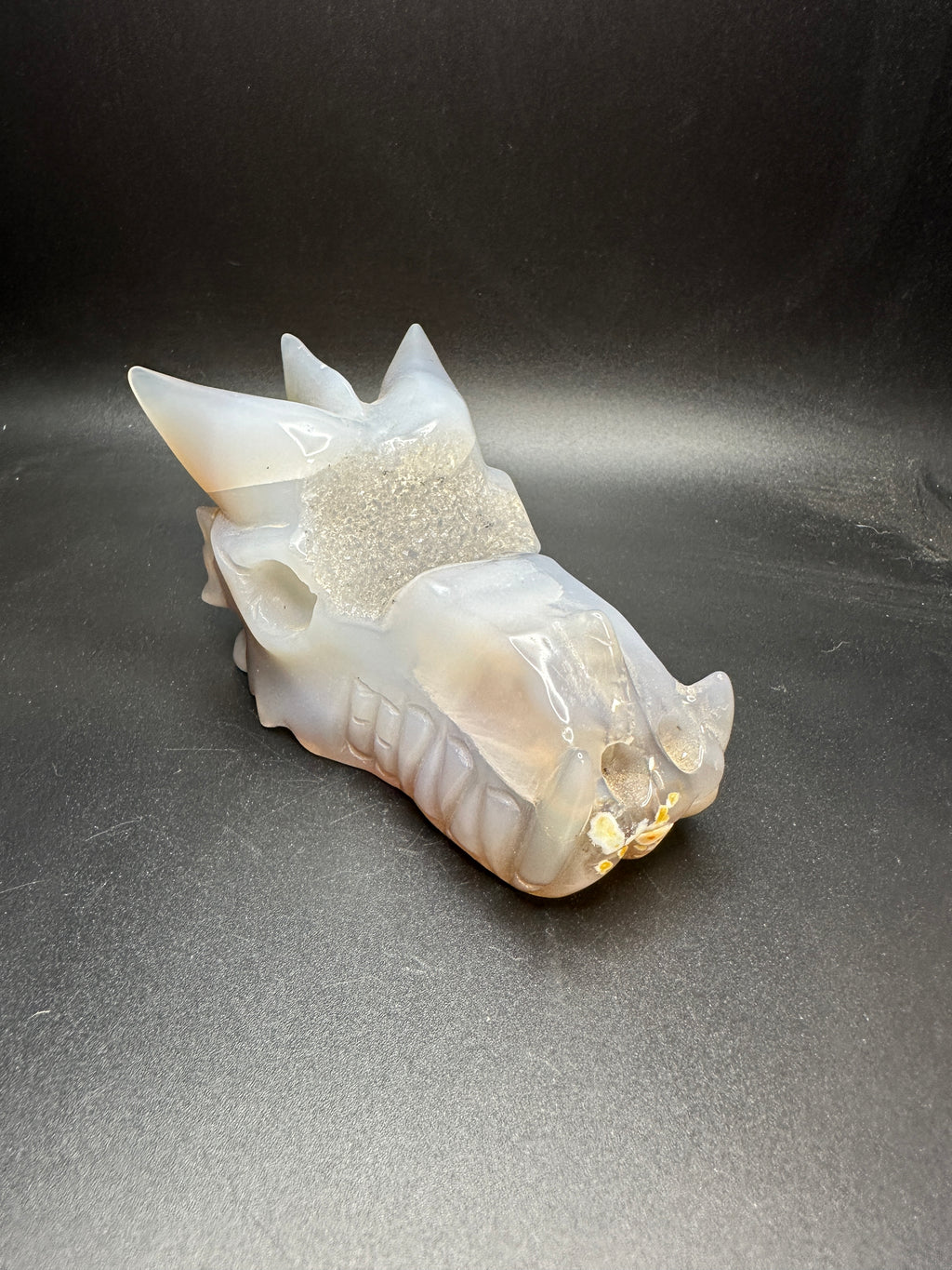 Druzy agate dragon head