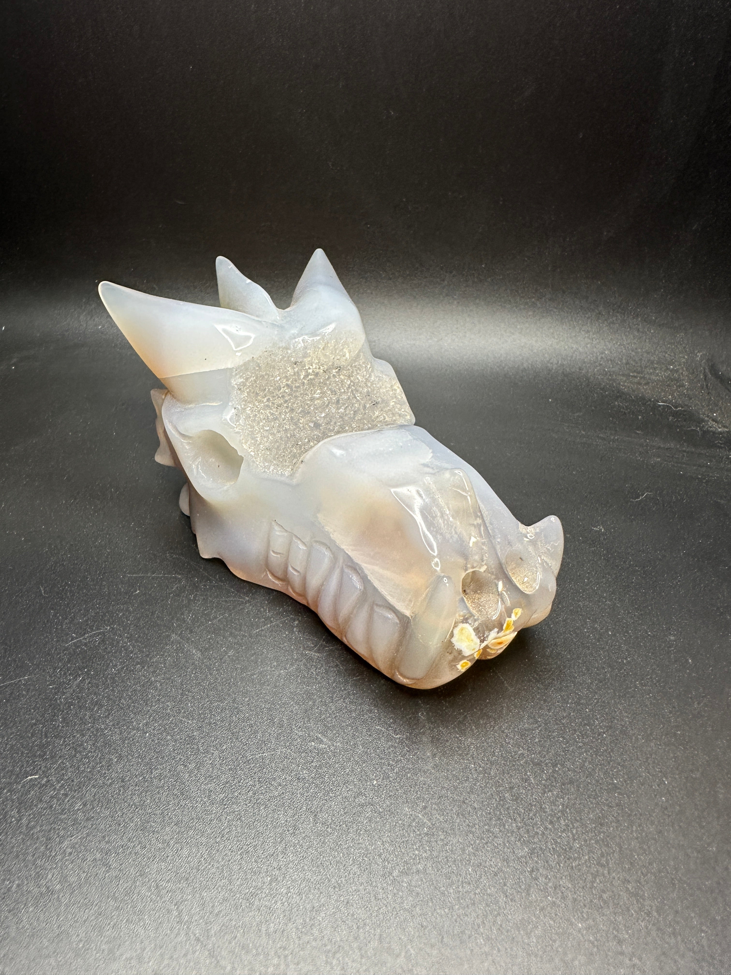 Druzy agate dragon head