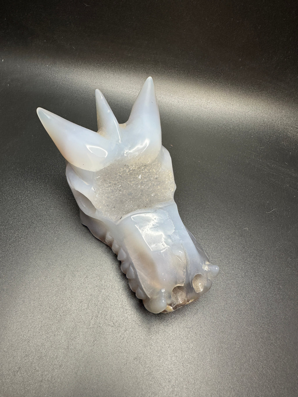 Druzy agate dragon head