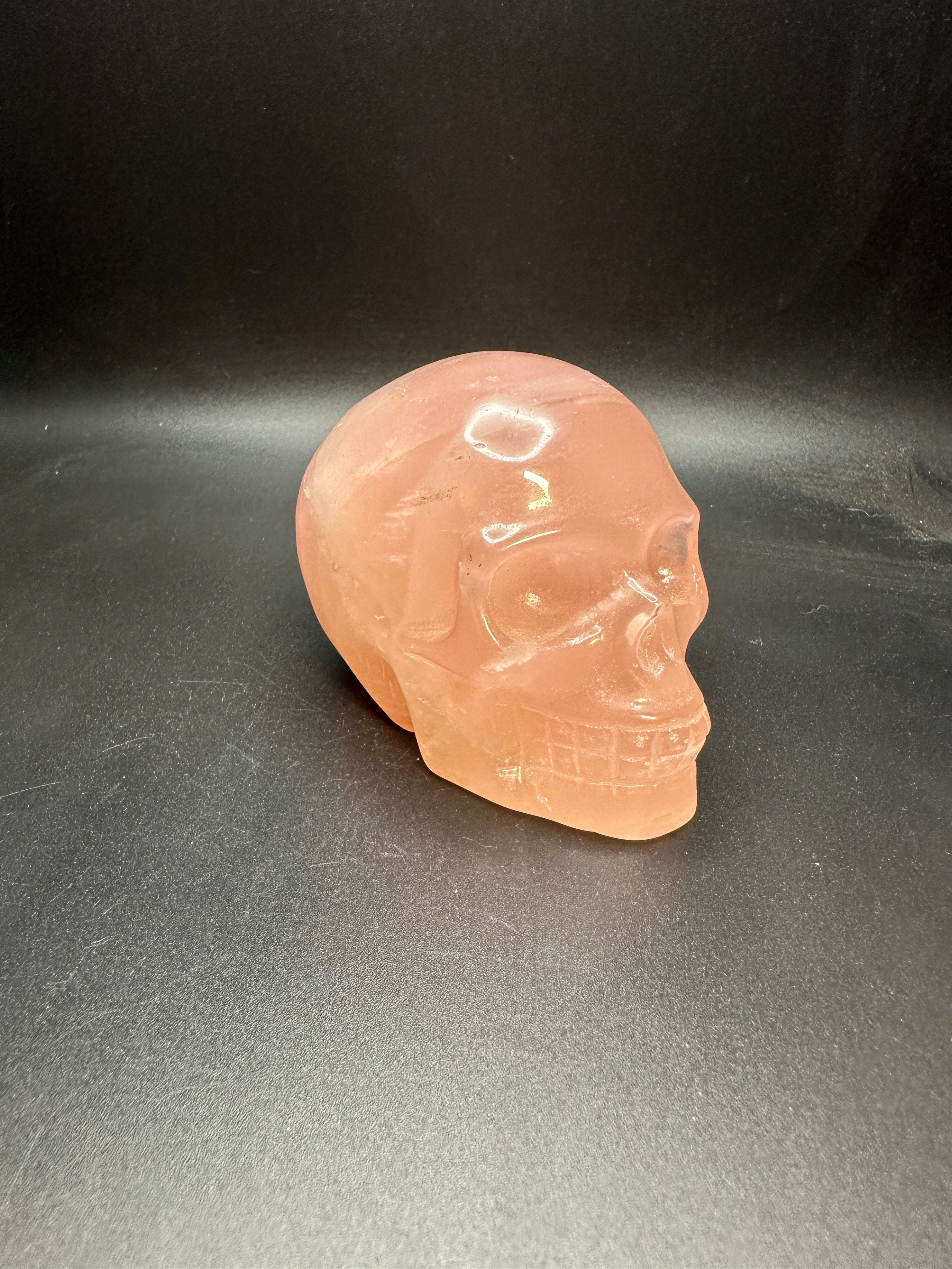Rose quartz skull