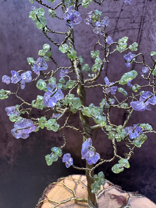Peridot and Amethyst Tree of Life