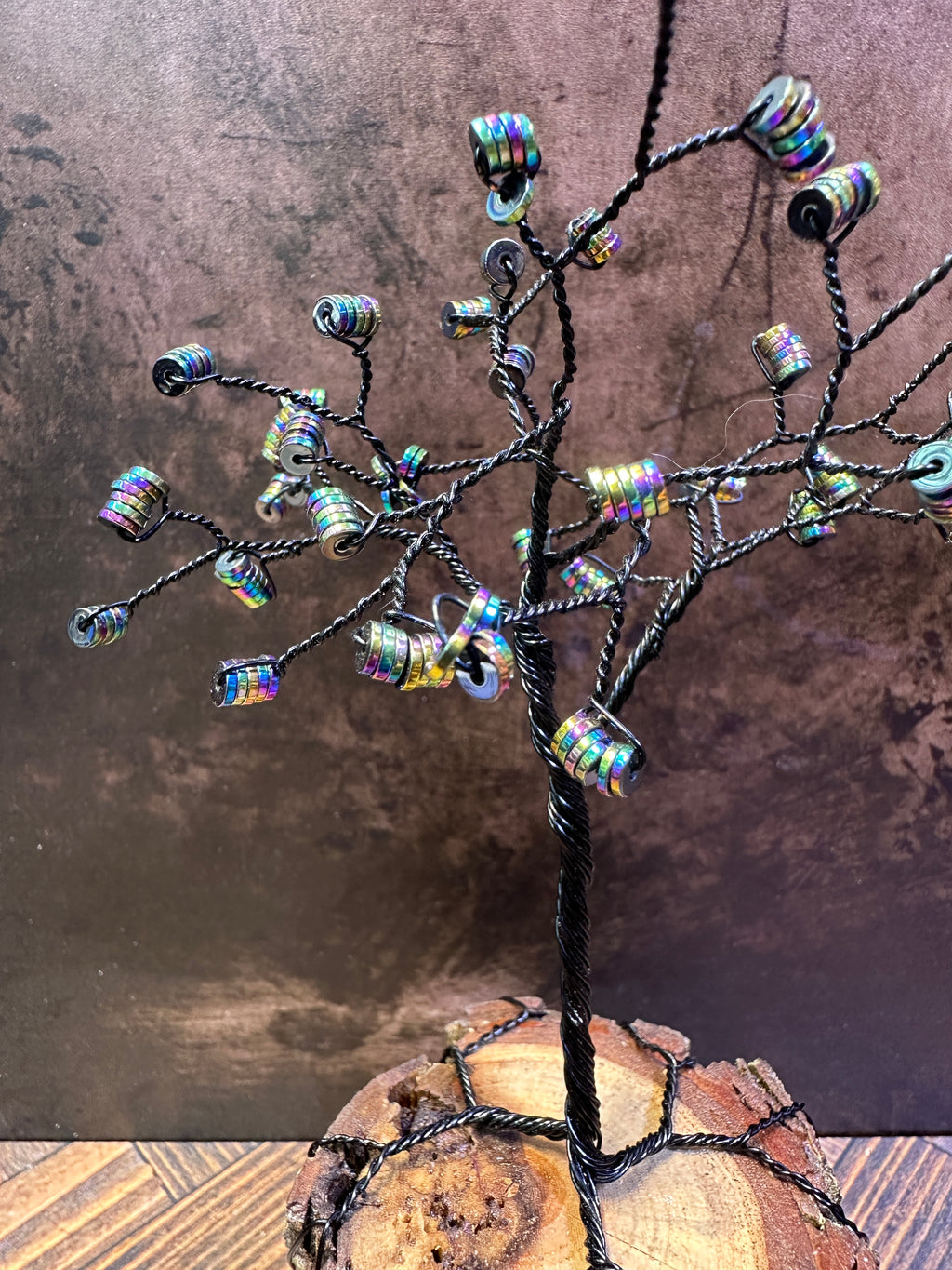 Andromeda - Rainbow Hematite Wire Tree Sculpture