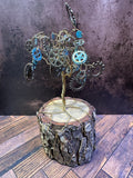 Steampunk Gears Brass Wire Tree