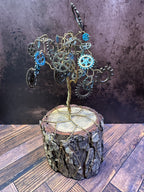 Steampunk Gears Brass Wire Tree