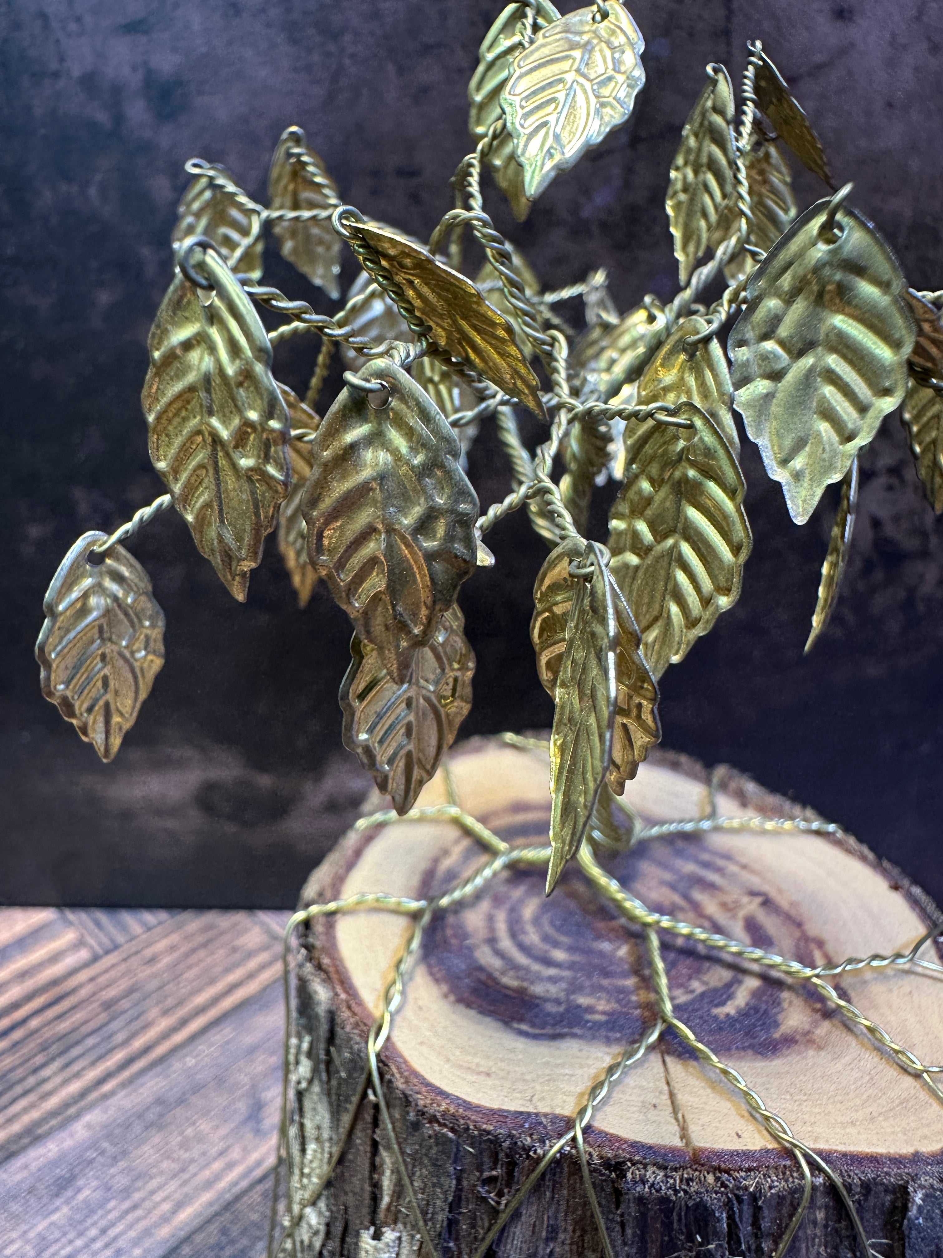 Brass Leaf Tree of Life Sculpture