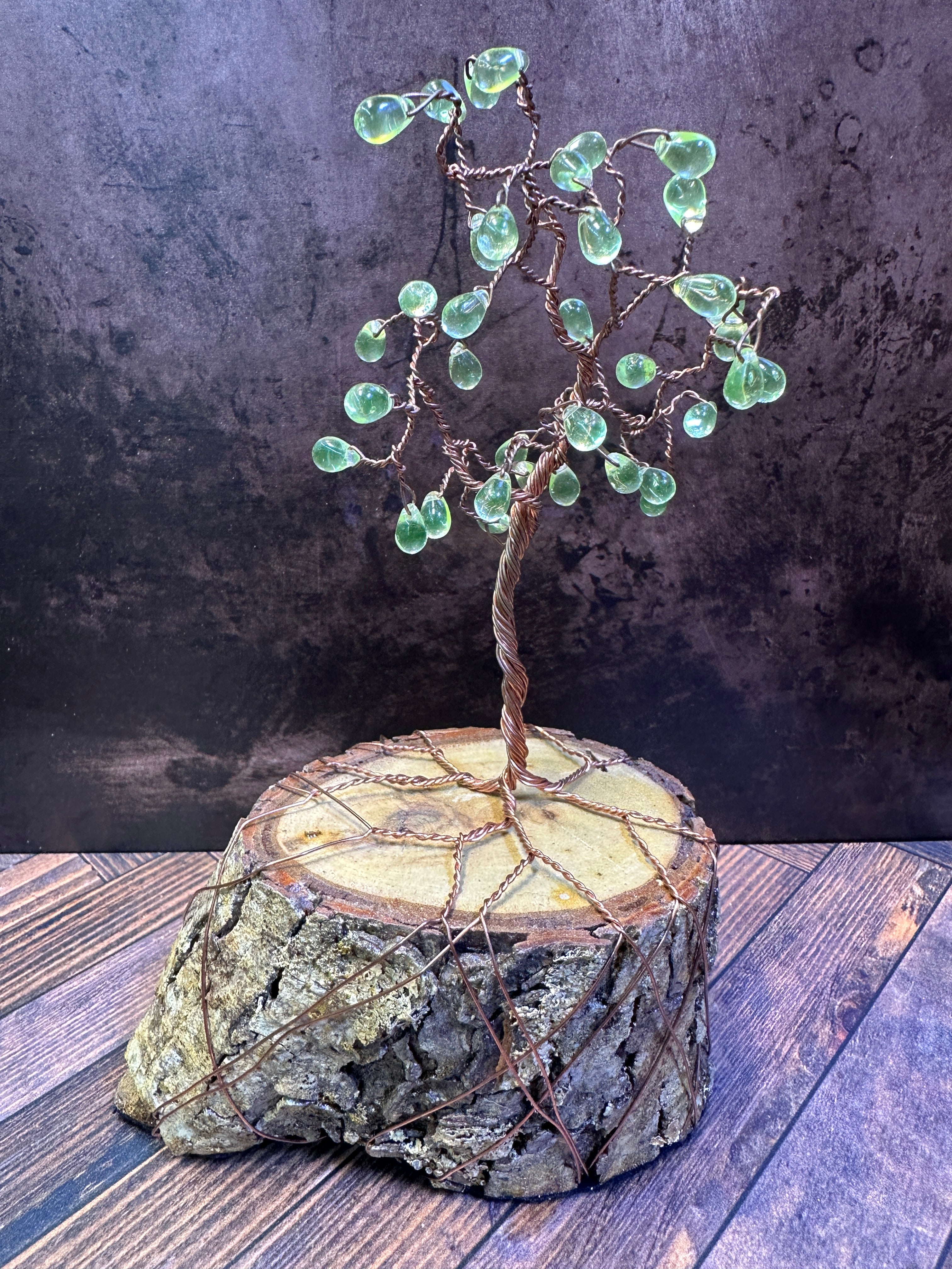 Uranium Glass Tree of Life Sculpture