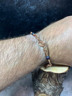 Blue Goldstone Copper Spiral Bracelet