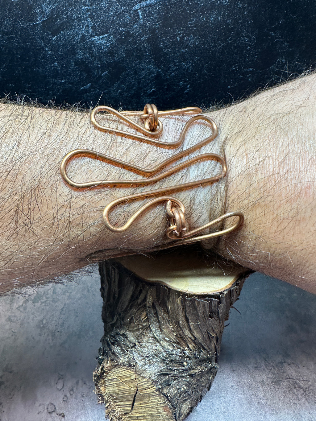 Copper Wavy Wrap Bracelet