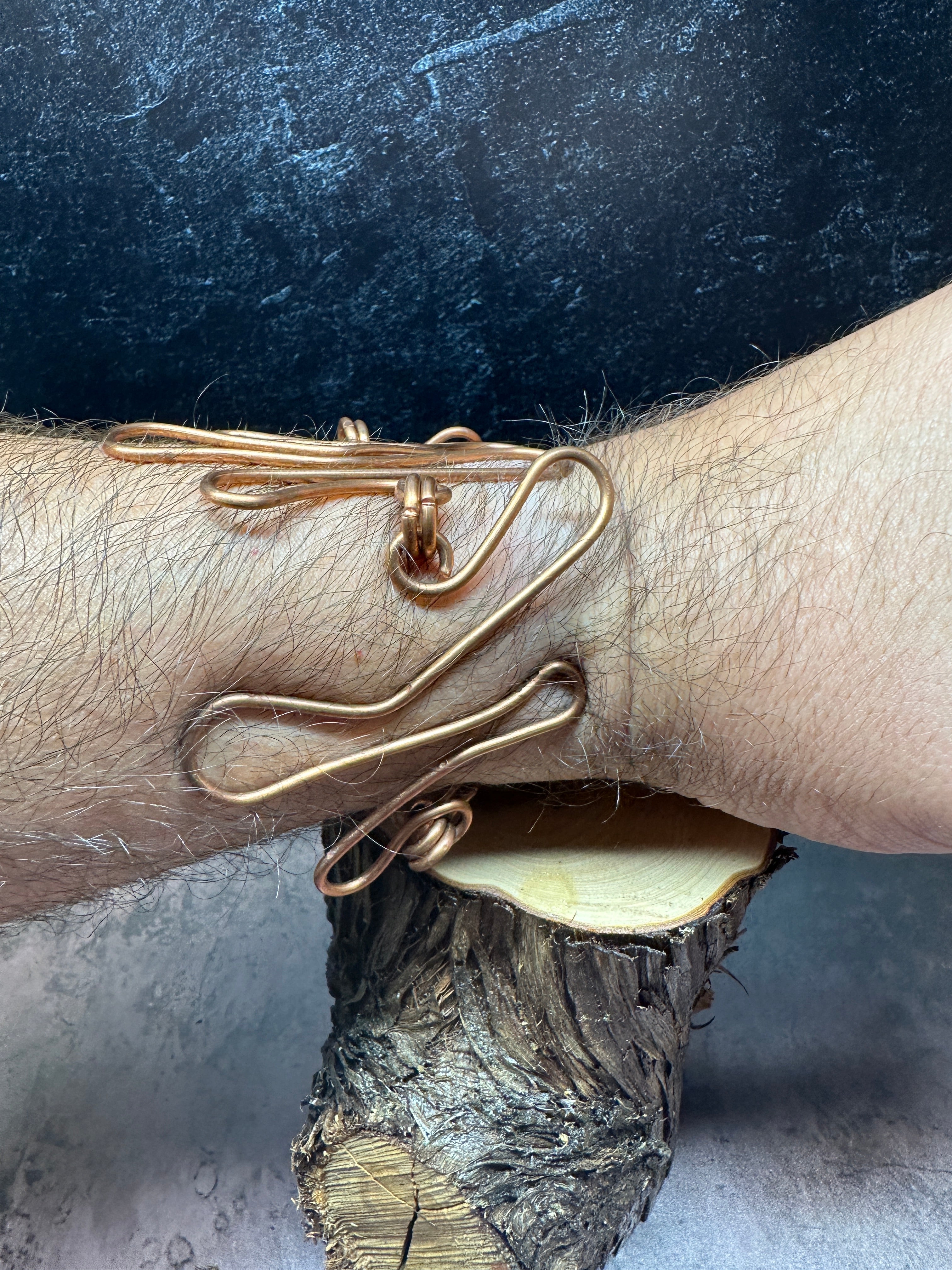 Copper Wavy Wrap Bracelet