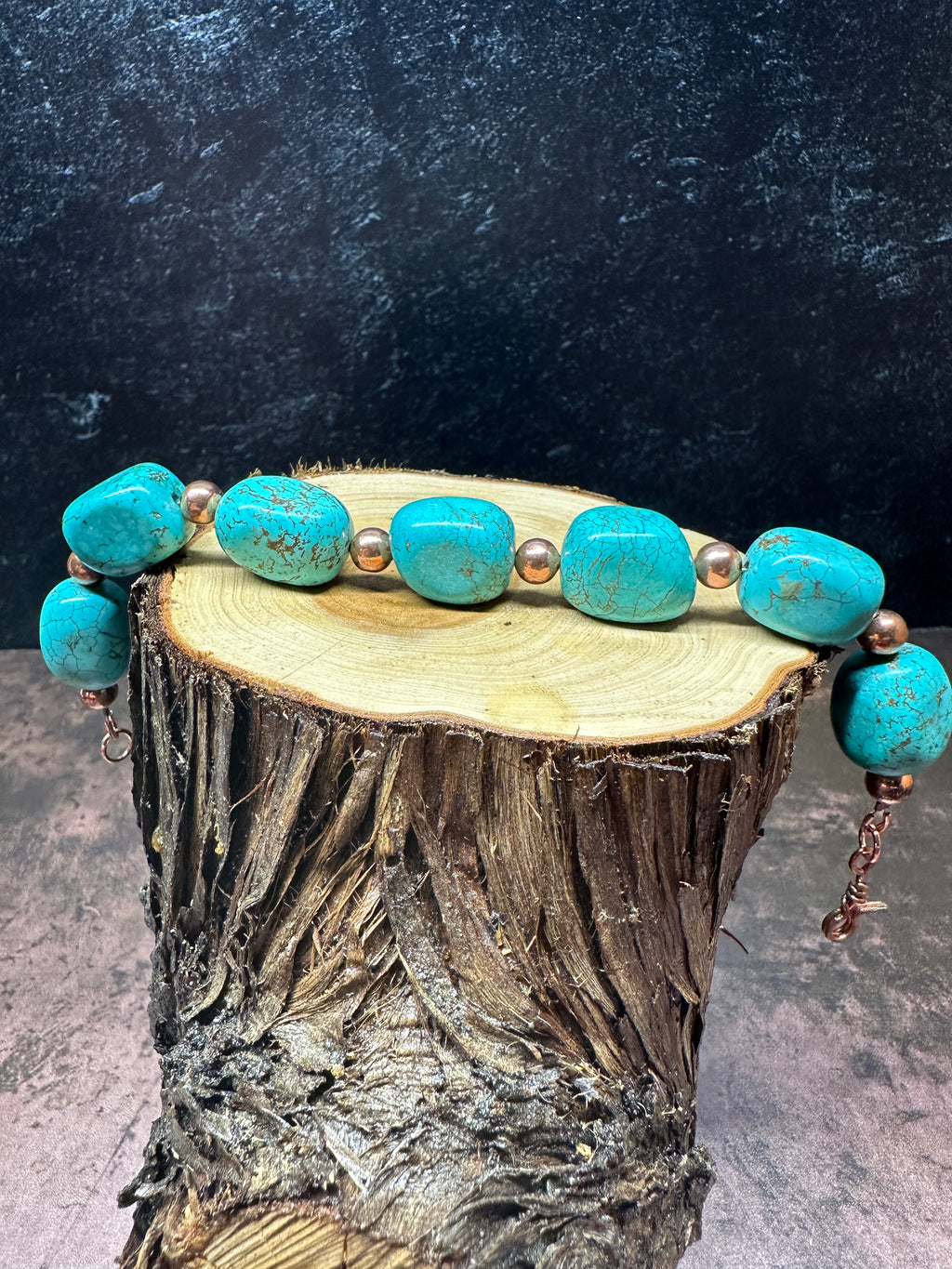 Magnesite and Copper Bracelet