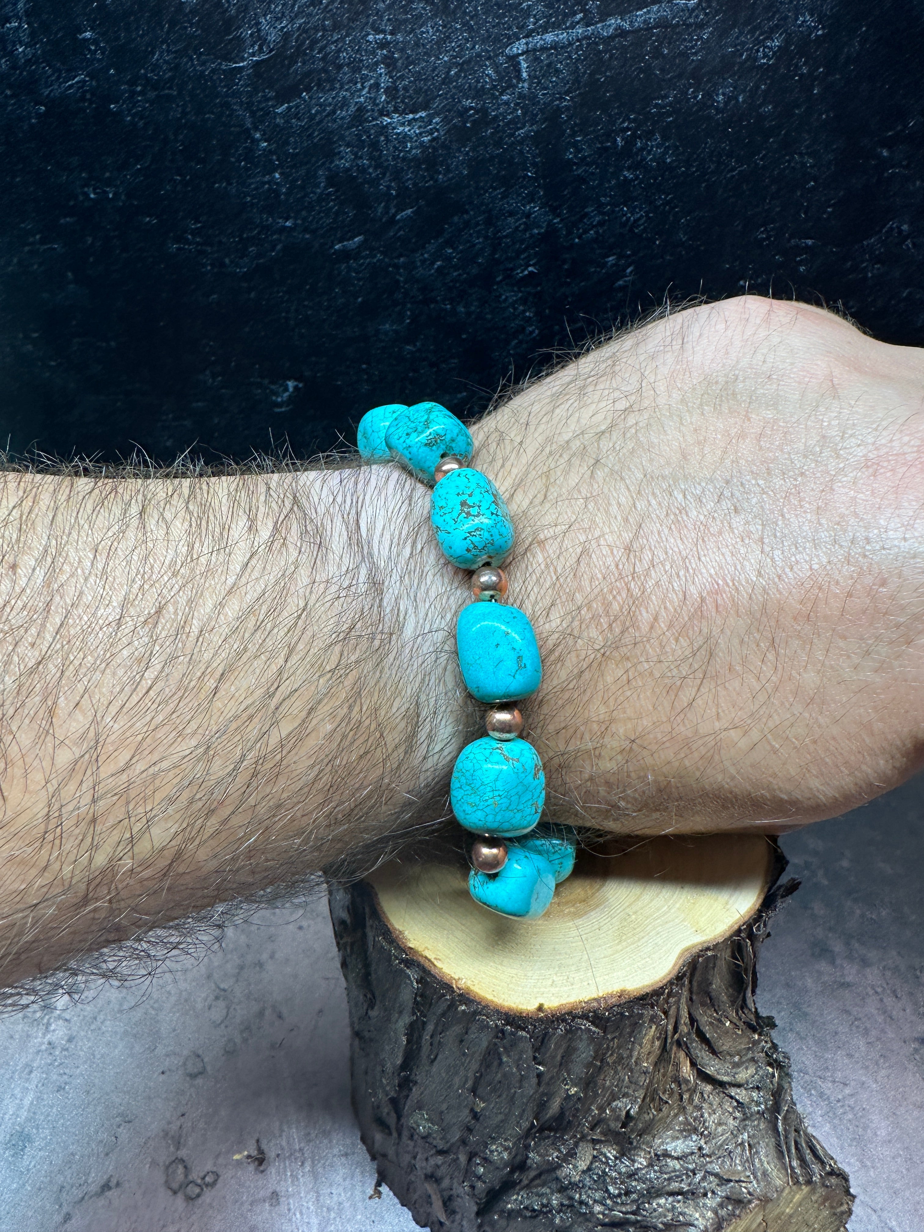 Magnesite and Copper Bracelet