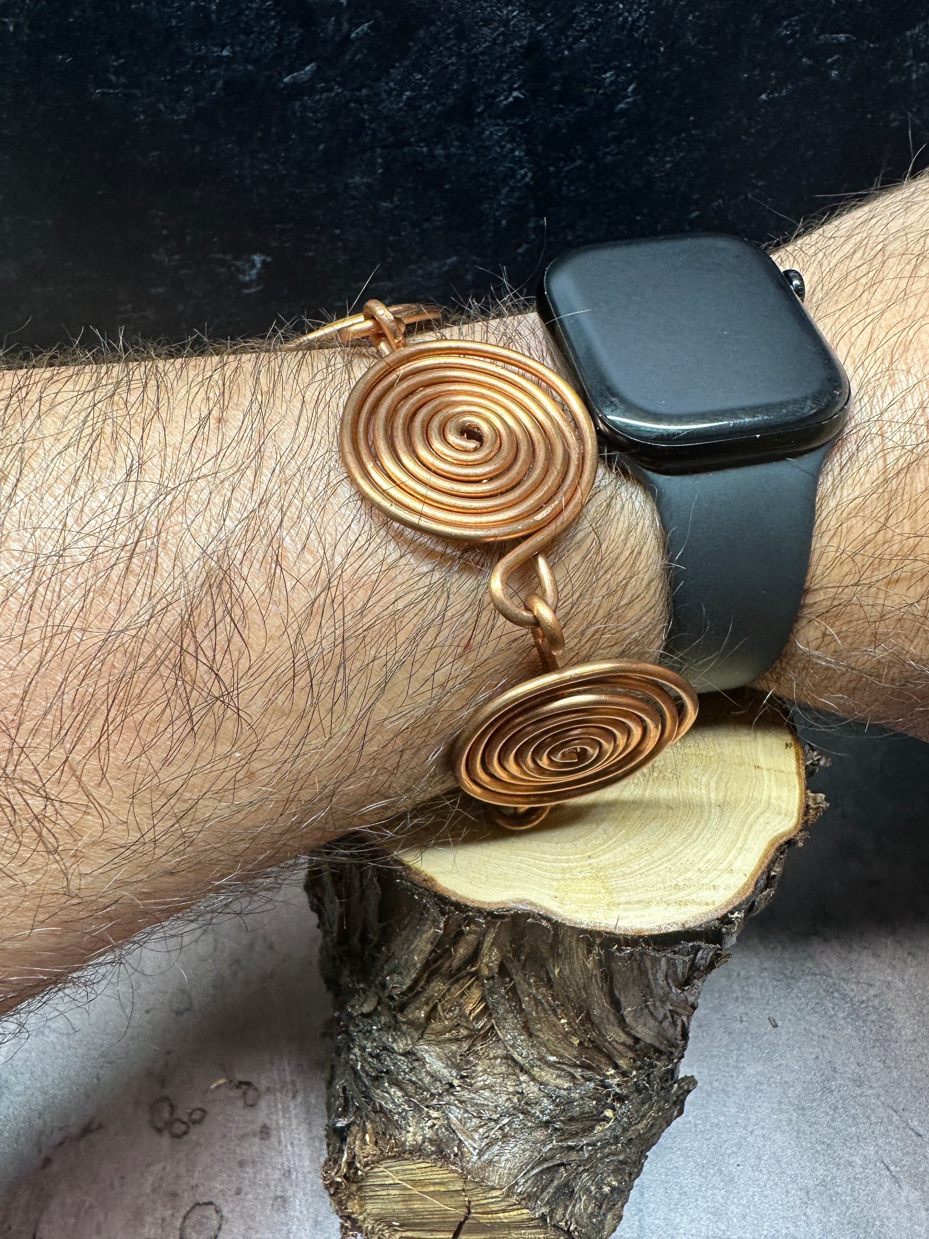 Large Copper Spiral Bracelet