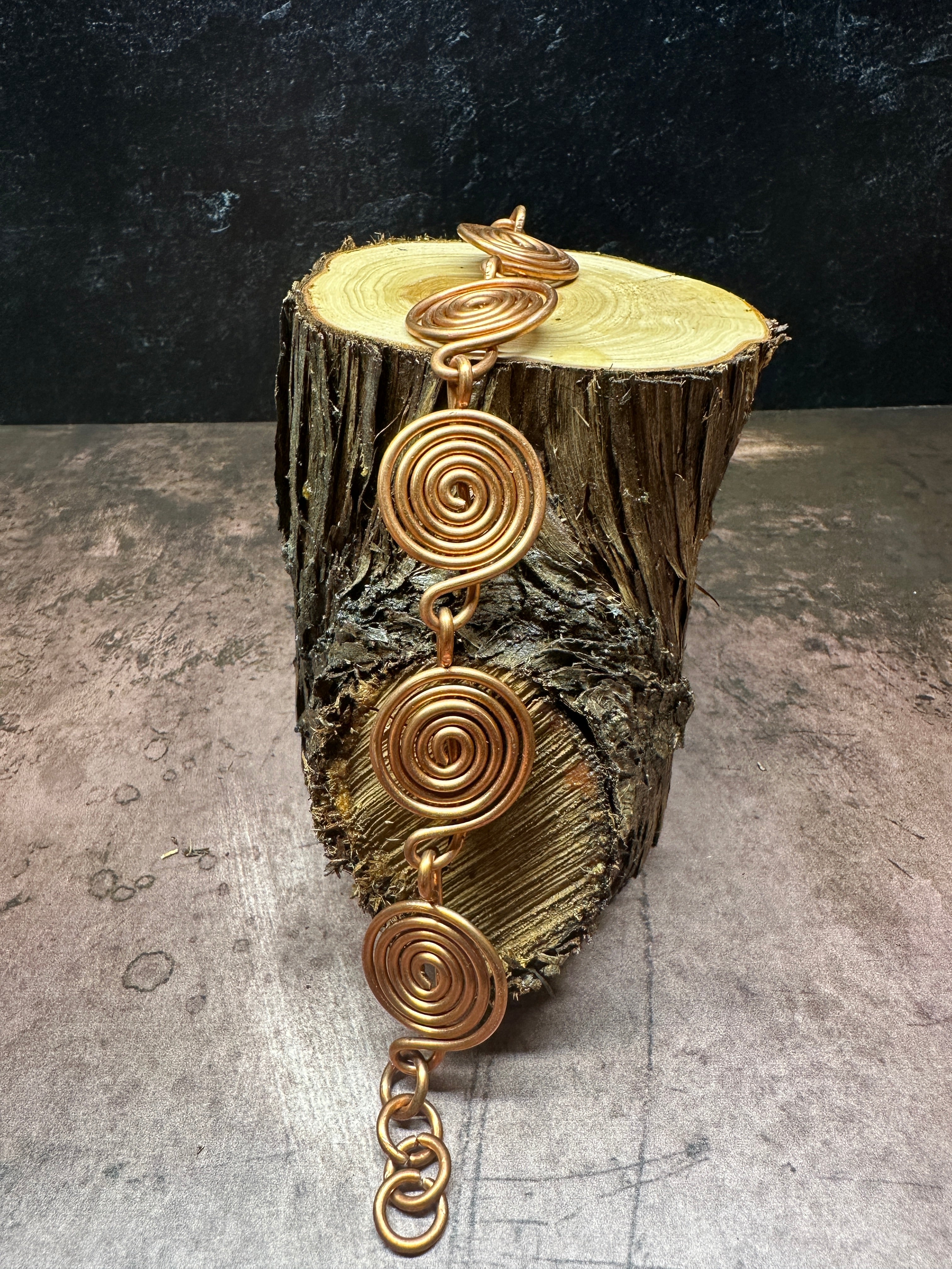 Medium copper spiral bracelet