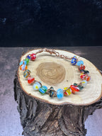 Colorful Lampwork Glass Copper Bracelet