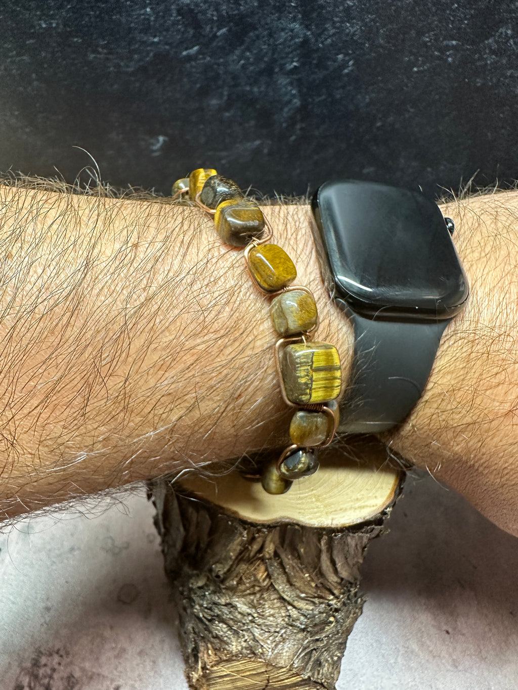 Yellow Tiger Eye Copper Wire Bracelet