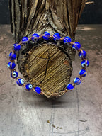 Cobalt Blue Evil Eye Copper Bracelet